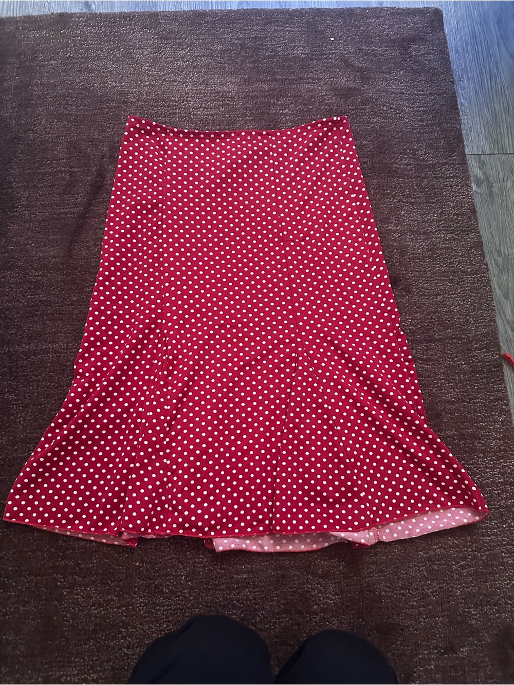 Vintage Red Polka Dot Midi Skirt